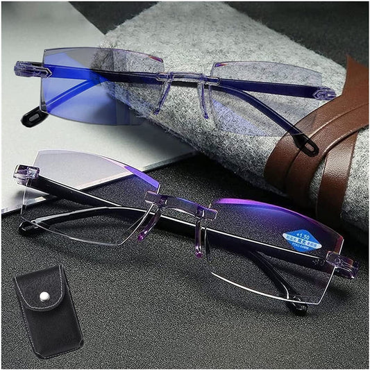 Rimless Anti Blue Ray Reading Glasses Men Women