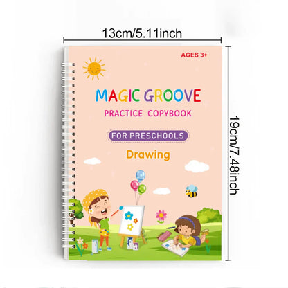 Magic Writing Book- Reusable Handwriting Practice with Disappearing Ink 4pc Set